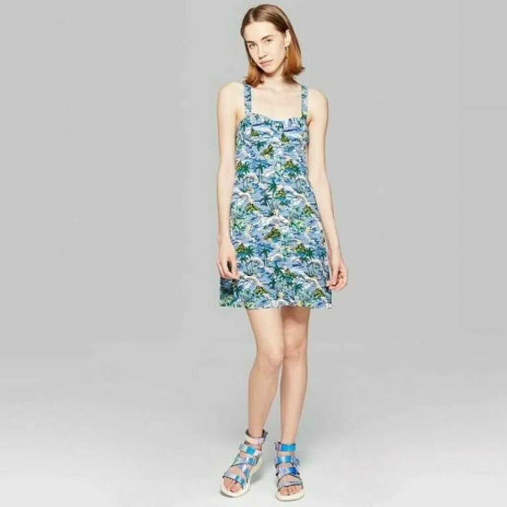 Wild Fable Tropical Palm Dress Size Large